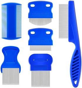 6 Pcs Flea Lice Comb,Stainless Steel Tear Stain Remover,Professional dog eye comb, Flea and Tick Combs for Dogs & Cats, Fine Tooth Dog Comb for Grooming