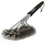 iDoCare BBQ Grill Brush - 18" - 3 Stainless Steel Brushes in 1 - Best Barbecue Grill Cleaning Brush Provides 360°Cleaning - Perfect for Weber, Char-Broil, Gas, Electric, Porcelain & Infrared Grills