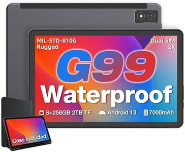 AGM P1 Android Tablet, 4G LTE Dual SIM, 10.36" 2K IPS Display, 8GB + 256GB/2TB TF, Octa-core MTK G99 Processor, 7000mAh, Dual-band WiFi, GPS, IP68/IP69K Waterproof Tablets with Case