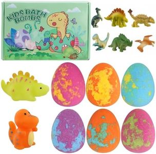 Litinliv 8 Pezzi Bombe da Bagno per Bambini con Sorpresa Dinosauro all'interno, Dinosauro Bomba da Bagno Effervescenti, Bombe Doccia Aromaterapia, Bombe da Bagno Set Regalo per Ragazze Ragazzi