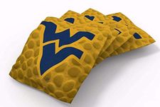 PROLINE 6"x6" NCAA College West Virginia Mountaineers Cornhole Bean BagsPigskin Design (B)(PBB4C-WVU-75-B)