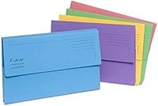 Forever A4 Half Flap Rigid Card Document Wallets Assorted Colours - Pack of 5