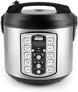 Aroma Housewares Professional Plus ARC-5000SB 20 Cup (Cooked) Digital Rice Cooker, Food Steamer, Slow Cooker, Stainless Exterior/Nonstick Pot, Silver, Black, 10-cup uncooked/20-cup cooked/4QT