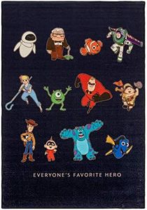 Gertmenian Kids Playroom & Game Room Carpet | Disney Pixar Childrens Rug | Kids Novelty Home Decor, Perfect Area Rug for Boys & Girls Playroom, Bedroom | 54x78 Large, Black, 47263