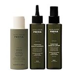 Previa Purifying Scalp Treatment Kit - Extra Life Anti-Dandruff Shampoo, Cleanser, and Leave-In Hair Lotion (3.4 oz each)