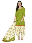 Miraan Cotton Printed Readymade Salwar Suit For Women(MIRAANSGPRI423M, Medium, Green)