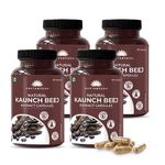 Saptamveda Natural Kaunch Beej Extract-500mg 60 Veg Capsules (Pack of 4) | Kapikachhu Mucuna Pruriens Dietary Supplement for Men & Women