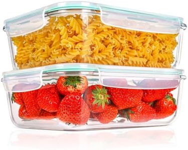 Feshory 2 Pack (2200ml/75 oz) Large Airtight Glass Food Storage Containers with Lids – Perfect for Baking, Store Leftovers, Rotisserie Chicken & More – Durable, Leak-Proof, BPA Free