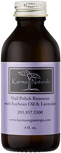 Karma Organic Nail Polish Remover with Soybean Oil and Lavender Oil- Non Toxic, Vegan, Cruelty Free, Acetone Free – Nails Strengthener for Fingernails – 4 fl. Oz