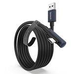 Syntech Link Cable 10 FT Compatible with Oculus/Meta Quest 3/Meta Quest 3S, Quest2/Pro/Pico 4/Ultra Accessories and PC/SteamVR, High Speed PC Data Transfer, USB 3.0 to USB Cable for VR Headset, Black