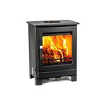 Mazona Ripley Multi Wood & Fuel Fireplace - 4kW | Freestanding Steel Wood Burner & Smokeless Fuel Burning Stove Heater with Airwash System | Eco Emissions, DERFA Approved | Matte Black