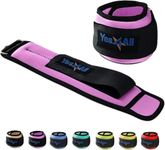 Yes4All Ankle Weights Pair Set with Adjustable Strap - Leg/Wrist & Ankle Weights for Women & Men - Jogging, Gymnastics, Aerobics (1.5 lbs x2, Purple)