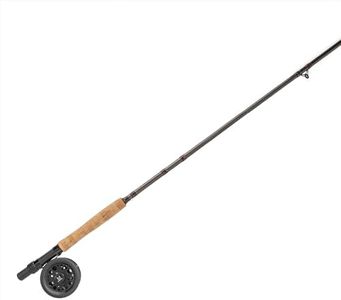 Martin Caddis Creek Fly Fishing Rod and Reel Combo, 7/8-Weight 9-Foot 2-Piece Fiberglass Rod, Moderate Fast Action, Single Action Fly Reel, Aluminum Frame and Spool, Interchangeable Retrieve, Brown