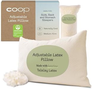 Coop Home Goods Adjustable Latex Pillow King, with Talalay Latex & Microfiber Fill, Best Pillows for Sleeping, Naturally Cooling, Eco-Friendly, Medium Firm Pillow for Back, Stomach or Side Sleepers