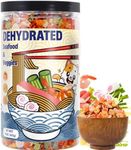 16oz Dehydrated Freeze Dried Seafood & Vegetable Mix - 11 Mixed Dry Veggies Ingredients Natural Ramen Toppings for Soups, Salad, Pizza, Camping, Emergency food, No additives, Low Fat