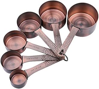 Smithcraft Measuring Cups Set, Copper Measuring Cups Set, Stainless Steel Measuring Cups Set, Kitchen Measuring Cups, Heavy Duty 6 Measurer cups and 1 Ring
