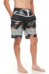 Kanu Surf Men's Condor Stripe Floral Swim Trunk, Black/Orange, XX-Large
