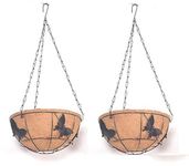 COIR GARDEN-Coir Hanging Round Butterfly Basket 10 INCH 2 Pieces