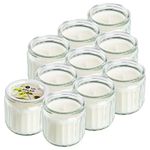 Ikea ADLAD White Mini Scented Candles in Glass Jars, Scandinavian Woods & Citrus, 12 Hours Each - Set of 10