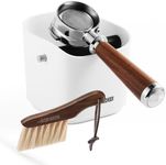 MHW-3BOMBER Espresso Knock Box, 1.2L(15 Cups) Coffee Knock Box with Coffee Clean Brush and Removable Knock Bar for Espresso Puck, Coffee Ground, Durable Espresso Accessories, GB5968W+B5331W