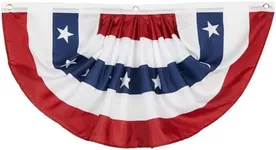 American Flag Bunting - 71.5" x 34" Patriotic Pleated Half Fan Flag for Elections and Your Vote Matters, 4th of July, Labor Day, Memorial Day, Indoor and Outdoor Red, White and Blue Decoration Banner