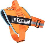 WENDISI 2023 Upgraded No Pull Dog Harness, Reflective Adjustable Vest, in Training Service Pet Harness with 8Pcs Patches for All Breeds, 3 Ring Design No-Choke Oxford Vest Easy Control Handle Orange