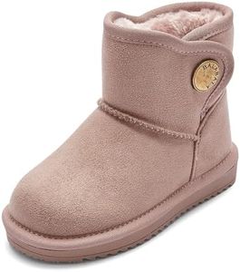 Balabala Kids Snow Boots Girls Warm Winter Boots Faux Fur Suede Boys Snow Boots Water Resistant Mini Boots Casual Boots