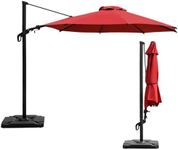 Abba Patio 10FT Vienna Offset Patio Umbrella Outdoor Cantilever Umbrella with 360° Rotation Design and Easy Tilt Adjustment UV 50+ Protection 8 Ribs for Backyard Garden Deck Pool Patio, Red