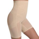 INNERSY Nude Shapewear Shorts High Waisted Control Underwear Women Bodyshaper Support Pants (L, Beige)