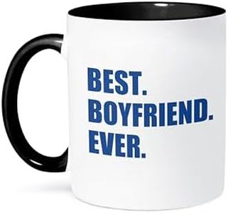 3dRose Dark Blue Best Boyfriend Ever Navy Text Anniversary Valentines Day Two Tone Black Mug, 11 oz, Black/White-Mug_179711_4