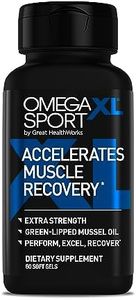 OmegaXL Sport Extra Strength Muscle Recovery Supplement and Respiratory Support Supplement - Improves DOMS and ROM, Clinically Supported Green-Lipped Mussel Oil (60 Softgels)
