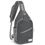 ZOMAKE Sling Bag,Small Crossbody Sling Backpack,Water Resistant Shoulder Bag Anti Thief Daypack(Black stripe)