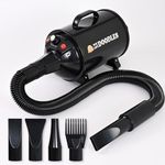 We Love Doodles Dog Dryer with Adjustable Speed & Temperature Control - High Velocity Hair Dryer, Pet Blow Dryers for Dogs, Blow Dry Quickly & Blow Out Undercoat - Pet Grooming (Black)