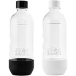 Replacement Bottles for sodastream Fizz, One Touch, Jet, Source, Play, Genesis, Power (2-Pack, Black & White)