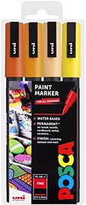 Posca Uni PC-3M Art Paint Markers - Set of 4 - In Plastic Wallet - Sunrise Tones