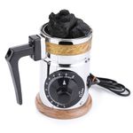 Hope Kart Auto Cut Off Camphor Diffuser Electric Burner for Home Fragrance with Automatic Timer, Stainless Steel, Silver (Round, Large)