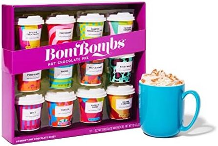 BomBombs, set regalo di miscele di cioccolata calda con confezione in mini tazze, i gusti del dessert includono Rocky Road, biscotti al burro, torta di zucca e altro ancora, set da 12
