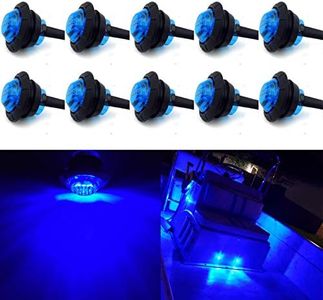 10 Pack Waterproof Marine Boat LED Lights, LED Underwater Lighting, Utility Led Interior Lights Navigation Lights Deck Courtesy Lights 12V for Yacht Boat Fishing Pontoon Sailboat Kayak (Blue)