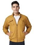 TrapNation Nylon Men's Solid Regular Standard Length Jacket Jerkin Storm (Large, Mustard)