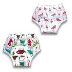 Unisex-Baby Muslin Cotton Padded Underwear/Potty Training Pant Pack of 2. *(Print Design as per The Availability)* (6-12 Months) Multicolour