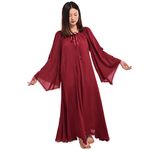 BLESSUME Medieval Renaissance Women Gown Dress Wine Red