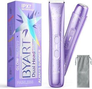 Bikini Trimmer for Women Dual Head – IPX7 Waterproof & Painless Electric Razor for Pubic Hair, Face, Legs, Underarms – Portable Cordless Shaver with Fast Charging, Teen Girl Gifts Trendy Stuff, Purple
