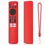 Oboe Silicone Tv Remote Cover Compatible with Redmi Smart Fire Tv 32 Redmi FireTv 4k 43 inches Tv Remote Protective Case with Lanyard (C-Red) [Remote NOT Included]