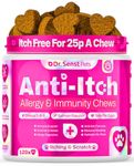 Dr Senst Itchy Dog Skin Relief Soft Chews 120x Anti Itch For Dogs Allergy Relief, Itchy Skin, Paws, Ears, | Natural Dog Antihistamine Tablets | All Itch And Immunity Treats For Dogs Coat Irritation