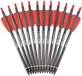 ELONG OUTDOOR 7.5" Crossbow Bolts Carbon Arrows SP350 for COBRA SYSTEM R9 Bow Hunting, Pack of 12