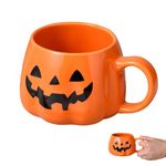 Halloween Pumpkin Mugs,Cute Ceramic Pumpkin Cup Halloween Mug Ceramic Pumpkin Halloween Themed Espresso Cup Drinking Cup Halloween Coffee Cups for Women Men Cute Halloween Mug Durable Safe Ceramics