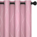 Deconovo Blackout Pink Curtains, Set of 2, Curtains 63 Inch Length - Light Blocking Curtains for Teen Girls Room (52 x 63 Inch, Baby Pink, 2 Drapes)