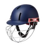 Gunn & Moore GM Purist GEO II Cricket Batting Helmet, BSI Approved, Geodesic Ultra-Strong Grille, Navy, Senior Large 580 - 620 mm