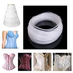 M Fabrics Polyester Transparent Solid Boning Strip Stiff Bonning For Nursing Cover Cap Brass Corsets, Bridal Gowns, Lingerie, Swimwear (Pack Of 5 Meters, White)