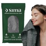 Sima Brand - Exfoliating Washcloth Face Scrub Towel - Japanese Exfoliating Towel for Sensitive Skin, with Hexagon Fibers, Body Scrubber with 2 Sides for Scrubbing & Washing Extra Long